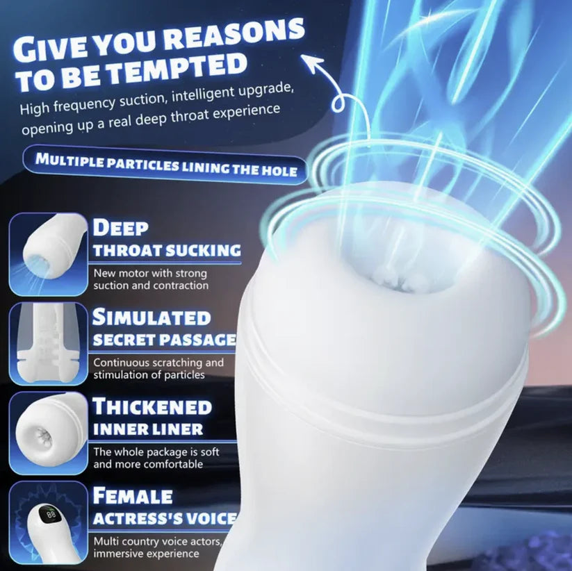 👅BLACK FRIDAY warm-up: 70% OFF👅❤️Smart Vibrating & Voice Interactive Male Masturbator - Realistic Feel, Adult Toy for Men